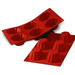 SILIKOMART Moule Silicone 6 Brioches Cannelées 7,9 cm x H 3,7 cm* Moule Silicone