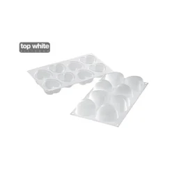 SILIKOMART Moule Silicone 8 Coeurs Bombés 6,35 x 6,5 cm 100ml Professional* Moule Silicone