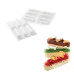 SILIKOMART Moule Silicone 6 Eclairs 129 x 40 x h35 mm 140ml Professional* Moule Silicone