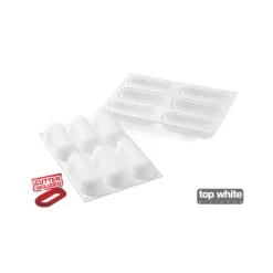 SILIKOMART Moule Silicone 6 Eclairs 129 x 40 x h35 mm 140ml Professional* Moule Silicone