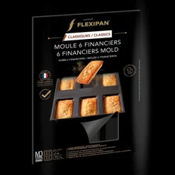 FLEXIPAN DEMARLE Moule Silicone 6 Financiers 8,5 x 4,5 cm* Moule Anti-adhésif|Moule Silicone