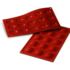 SILIKOMART Moule Silicone 15 Madeleines 4,4 x 3,4 cm* Moule Silicone|Moules À Gâteaux