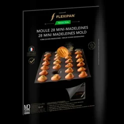 FLEXIPAN DEMARLE Moule Silicone 28 Mini Madeleines 5,5 x 3,5 cm* Moule Anti-adhésif|Moule Silicone