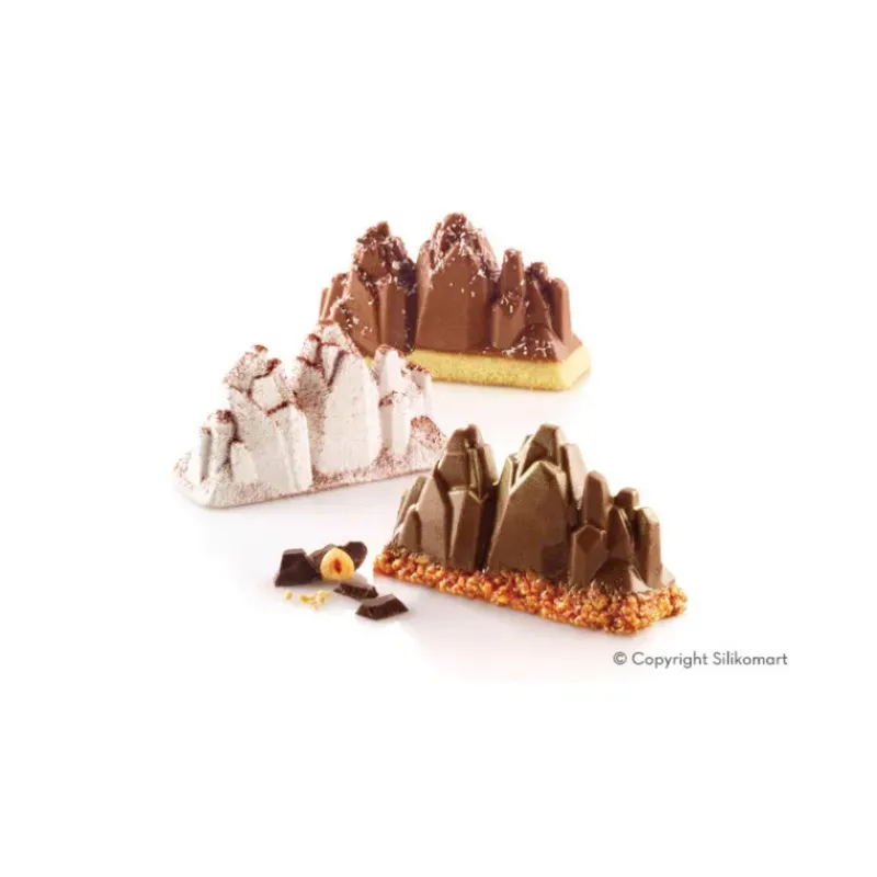 SILIKOMART Moule Silicone 6 Montagnes Tre Cime 120 ml Professional* Moule Silicone|Moules À Gâteaux