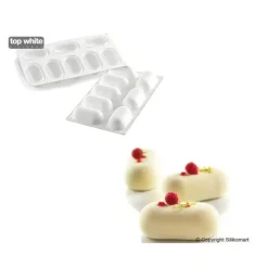 SILIKOMART Moule Silicone 8 Ovales Bombés 8,2 x 4,3 cm 81ml Professional* Moule Silicone