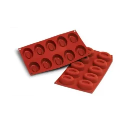 SILIKOMART Moule Silicone 10 Savarins Ovales 7 x 5,2 cm* Moule Silicone