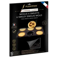 FLEXIPAN DEMARLE Moule Silicone 6 Smileys Ø 8 cm* Moule Anti-adhésif|Moule Silicone