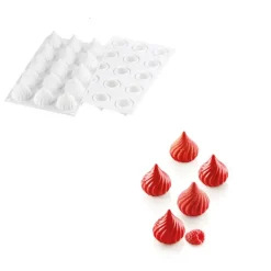 SILIKOMART Moule Silicone 15 Sphères Torsadées Russian Tale Ø41,5 x h45,5 mm 30ml Professional* Moule Silicone|Moules À Gâteaux