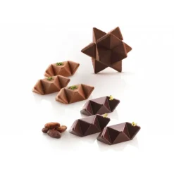 SILIKOMART Moule Silicone 2 Étoiles Star Game 7,5 x 7,5 cm Professional* Moules À Chocolat|Moule Silicone