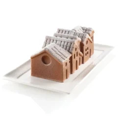 SILIKOMART Moule Silicone Bûche Winter Village 21,8 x 8,8 x H 8 cm* Moule Silicone|Moules À Gâteaux