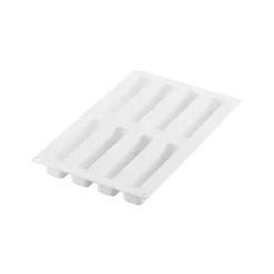 SILIKOMART Moule Silicone Éclairs Stripe 13 x 2,8 cm x H 2,8 cm (x8) Professional* Moule Silicone|Moules À Gâteaux