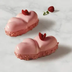 PAVOFLEX Moule Silicone Coeur Double 12,7 x 7,1 cm x H 3,8 cm (x9)* Moule Silicone|Moules À Gâteaux