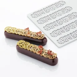 PAVONI Moule Silicone Décor Feuilles 12 x 2,6 x H 0,2 (x10)* Décoration Comestible|Moule Silicone