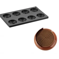 PAVONI Moule Silicone Décor Hypnose Ø 6 cm x H 1 cm (x8)* Moule Silicone