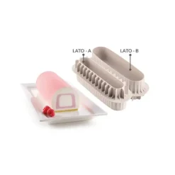 SILIKOMART 3D DESIGN Moule Silicone Insert Bûche et Cake 22 x 5 x H 4 cm (x2)* Moule Silicone