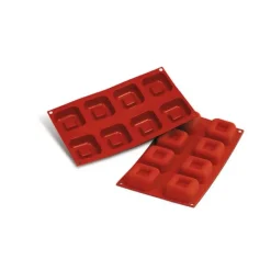 SILIKOMART Moule Silicone Savarins Carrés 6,5 cm x H 2,6 cm (x8)* Moule Silicone