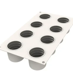 SILIKOMART Moule Silicone Sweet Layers avec Emporte-Pièce Ø 5,5 x H 5,5 cm (x8)* Emporte Pièce - Découpoir Pâtisserie|Moule Silicone