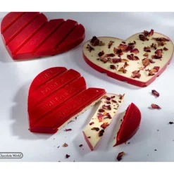 CHOCOLATE WORLD Moule Tablette Chocolat Cœur 12,5 x 11 cm (x2)* Moules À Chocolat