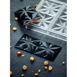 PAVONI Moule Tablette Chocolat Edelweiss 15,5 x 7,7 cm x H 1 cm (x3)* Moules À Chocolat