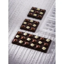 PAVONI Moule Tablette Chocolat Moulin 15,4 x 7,7 cm x H 1,4 cm (x3)* Moules À Chocolat