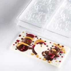 PAVONI Moule Tablette Chocolat Père Noël, Renne et Bonhomme de Neige 15,4 x 7,7 cm* Moules À Chocolat