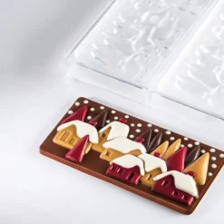 PAVONI Moule Tablette Chocolat Village De Noël 15,4 x 7,7* Moules À Chocolat