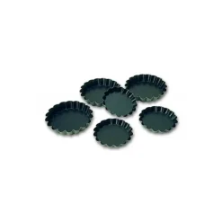 MATFER Moule Tartelette Cannelée Exopan Ø10cm H.1.8cm (x12)* Moule Anti-adhésif|Moules À Gâteaux