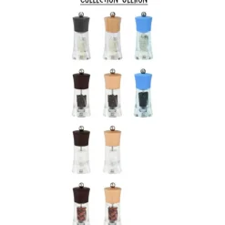 PEUGEOT Moulin à Sel Humide Oléron 14 cm Transparent-Bois Naturel* Moulin