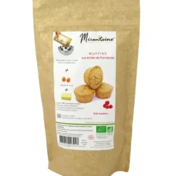 MIRONTAINE Muffins BIO aux Eclats de Framboise 260g* Produits Bio|Préparation Pâtisserie