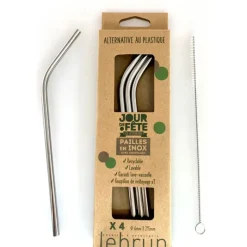 LEBRUN Paille en Inox Coudée 21,5cm x4* Accessoires Bar