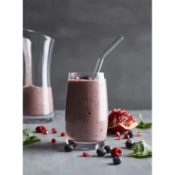 CUISINEADDICT Paille Réutilisable en Verre 23cm courbée x6 HALM* Accessoires Bar