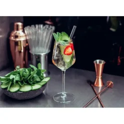 CUISINEADDICT Paille Réutilisable en Verre 15cm droite x4 HALM* Accessoires Bar