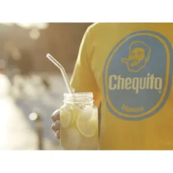 CUISINEADDICT Paille Réutilisable en Verre 23cm courbée x4 HALM* Accessoires Bar