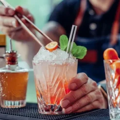 CUISINEADDICT Paille Réutilisable en Verre 15cm droite x6 HALM* Accessoires Bar