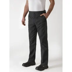 ROBUR Pantalon de Cuisine Mixte Rayé Noir/Blanc TIMEO T.40* Pantalon De Cuisine