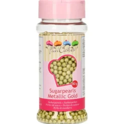 FUNCAKES Perles de Sucre Or Métallique 80 g* Décoration Comestible