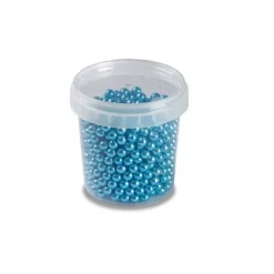 PAVONI Perles en Sucre Bleu Métallisé Ø 4 mm 120 g* Décoration Comestible