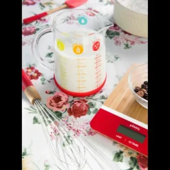 PEBBLY Pichet Doseur en Verre et Silicone 1 L Rouge* Verre Doseur