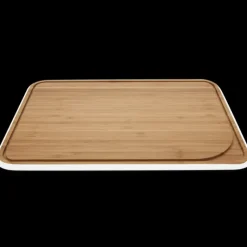 PEBBLY Planche à Découper Bambou avec Rigole 35 x 25 cm Blanc* Planches À Découper