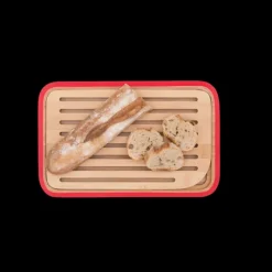 PEBBLY Planche à Pain Bambou 28 x 18 cm Rouge* Planches À Découper