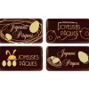 FLORENSUC Plaque Chocolat Joyeuses Pâques x64* Décoration Comestible