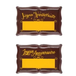 FLORENSUC Plaque Chocolat Joyeux Anniversaire à Graver x18* Décoration Comestible