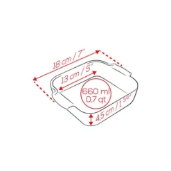 PEUGEOT Plat à Four Carré en Céramique Appolia 18 cm Ardoise* Plat De Cuisson