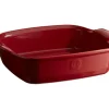 EMILE HENRY Plat à Four Carré en Céramique 28 x 24 cm Grand Cru* Plat De Cuisson
