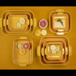 PEUGEOT Plat à Four Carré en Céramique Appolia 36 cm Jaune Safran* Plat De Cuisson