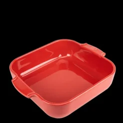 PEUGEOT Plat à Four Carré en Céramique Appolia 28 cm Rouge* Plat De Cuisson