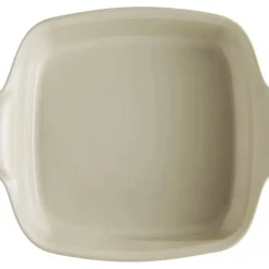 EMILE HENRY Plat à Four Carré en Céramique 28 x 24 cm Argile* Plat De Cuisson