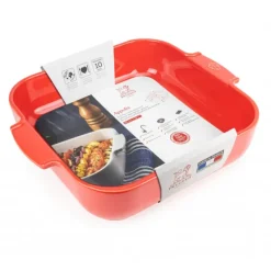 PEUGEOT Plat à Four Carré en Céramique Appolia 36 cm Rouge* Plat De Cuisson