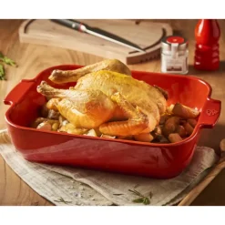 PEUGEOT Plat à Four Rectangulaire en Céramique Appolia 40 cm Rouge* Plat De Cuisson