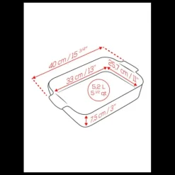PEUGEOT Plat à Four Rectangulaire en Céramique Appolia 40 cm Vert Forêt* Plat De Cuisson